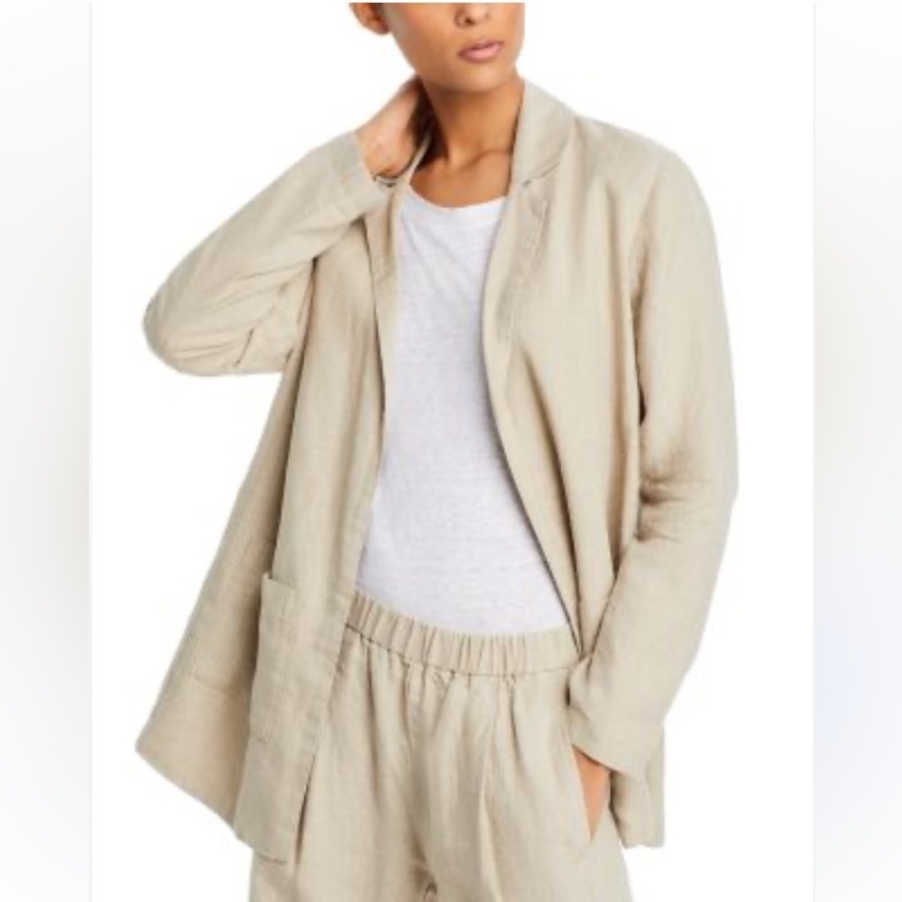 Eileen fisher Sz 3X organic linen Beige Casual Jacket natural fiber - Picture 1 of 9